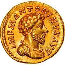 Coin, Marcus Aurelius, Aureus, 162-163, Rome, MS(63), Gold, RIC:77