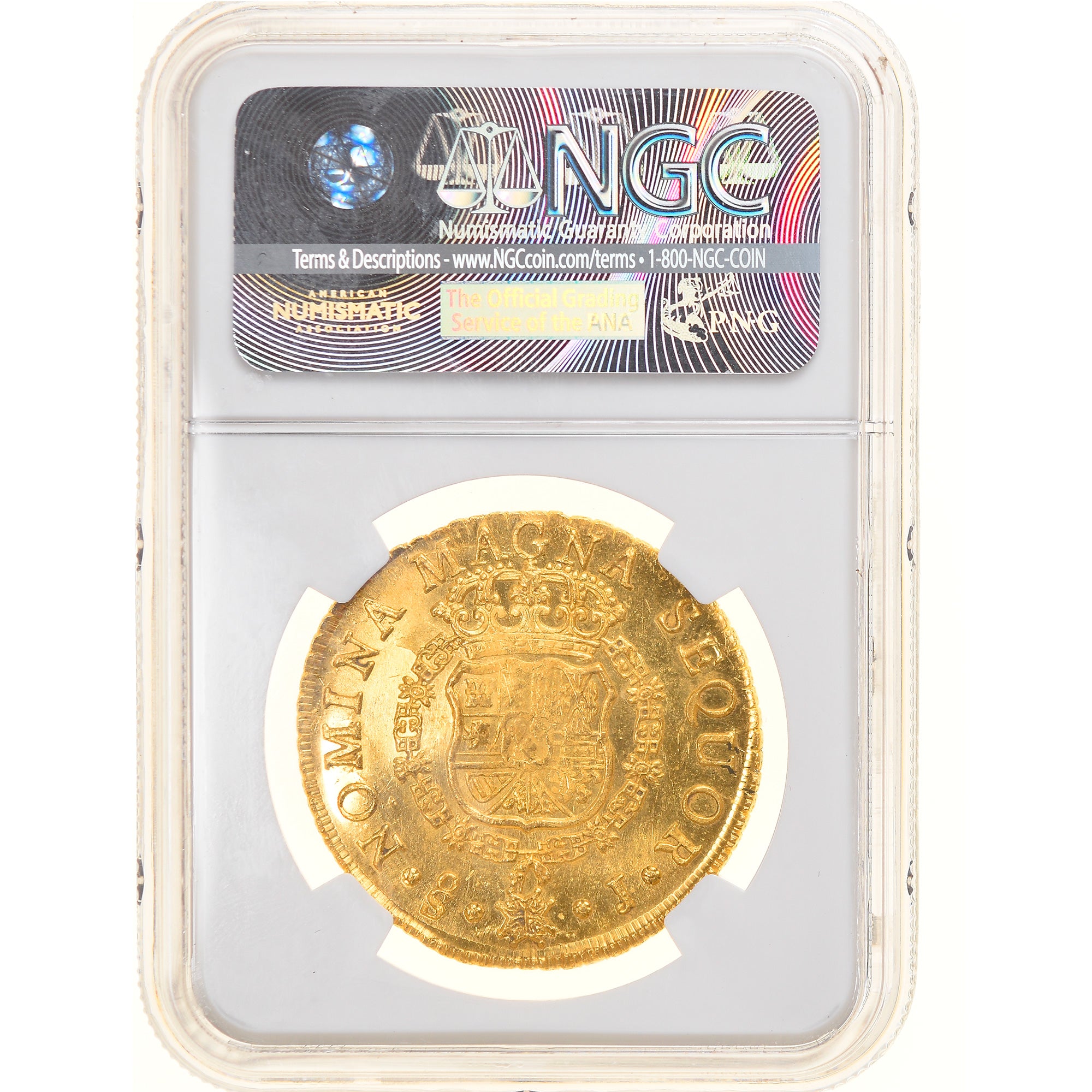 Moneta, Chile, Fernando VI, 8 Escudos, 1751, Santiago, Bardzo rzadkie, NGC
