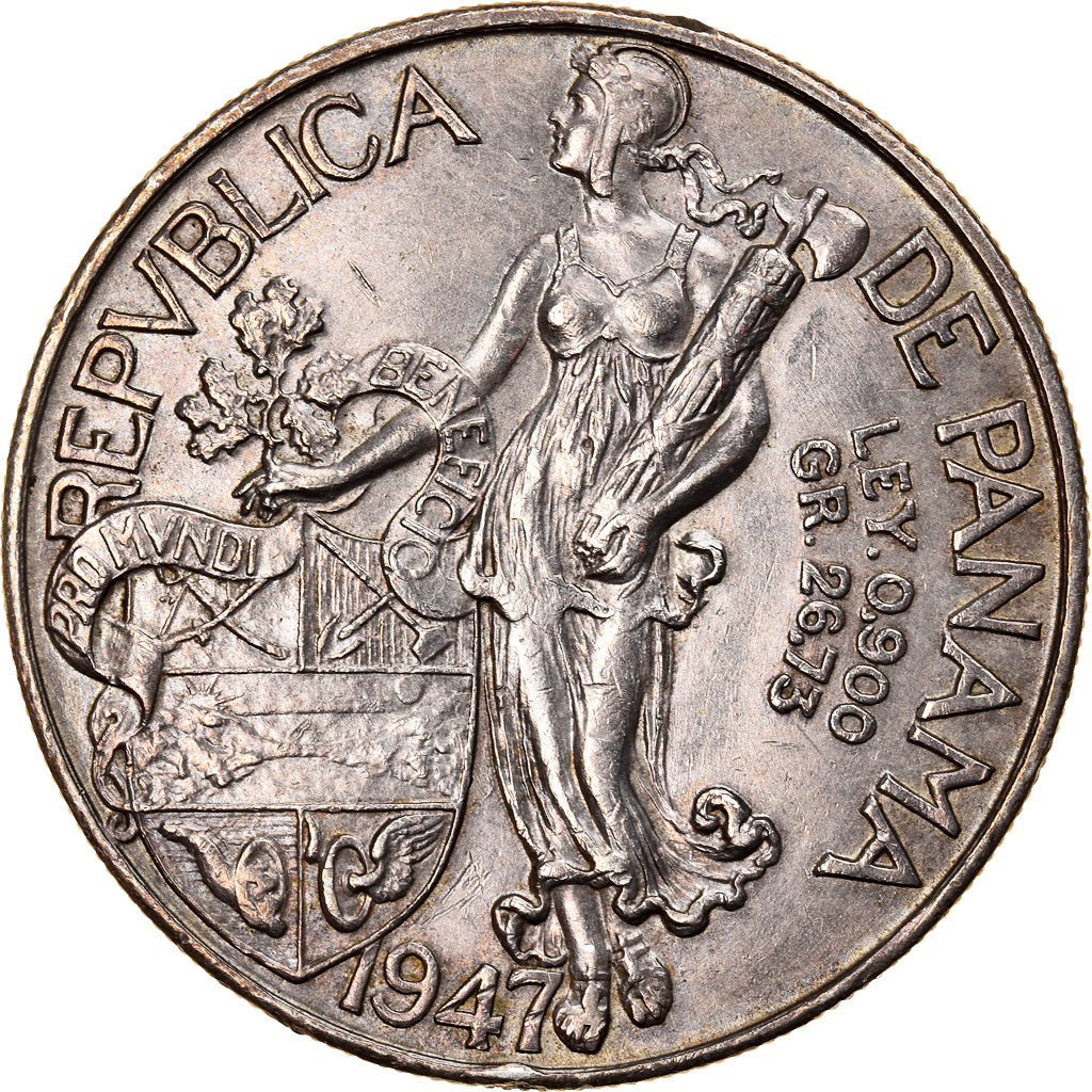 Coin, Panama, Balboa, 1947, EF(40-45), Silver, KM:13