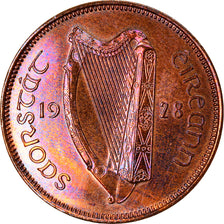 Coin, IRELAND REPUBLIC, 1/2 Penny, 1928, MS(64), Bronze, KM:2