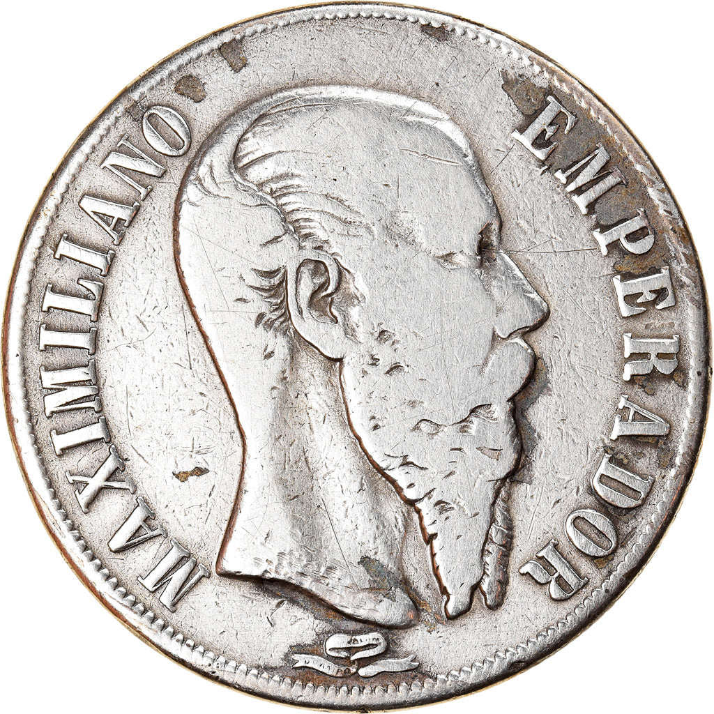 Monnaie, Mexique, Maximilian, Peso, 1867, Mexico City, TB, Argent, KM:388.1