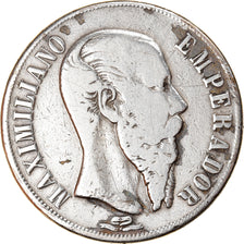 Monnaie, Mexique, Maximilian, Peso, 1867, Mexico City, TB, Argent, KM:388.1