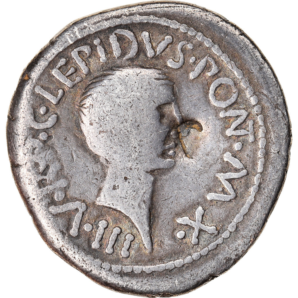 Coin, Lepidus and Octavian, Denarius, 42 BC, Rome, VF(20-25), Silver