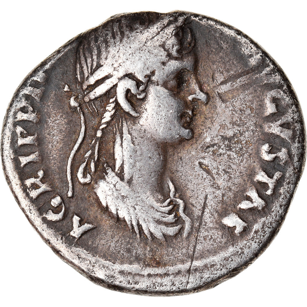 Coin, Claudius and Agrippina, Denarius, 50-51, Rome, EF(40-45), Silver, RIC:81
