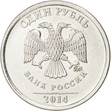 Coin, Russia, 1 Rouble, 2014, MS(63), Nickel plated steel, KM:New
