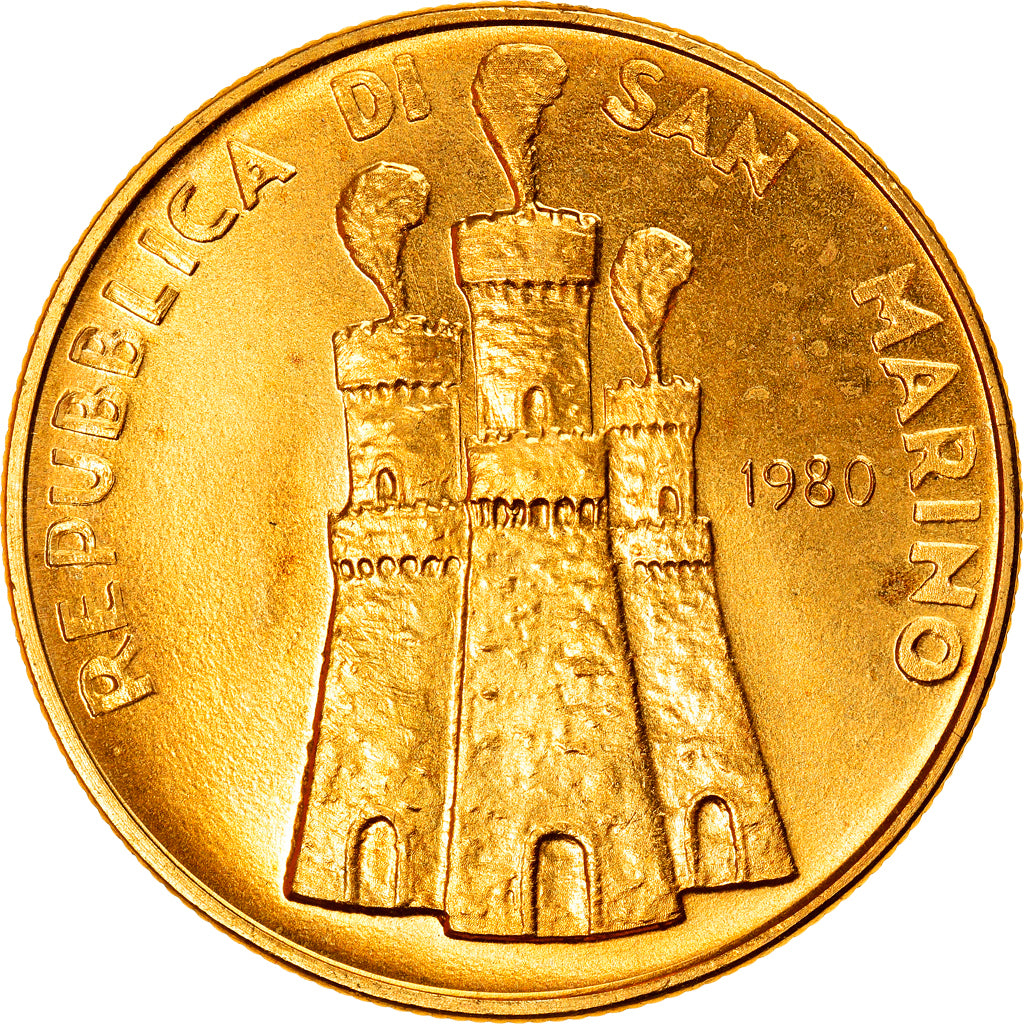 Moneta, San Marino, 5 Scudi, 1980, Rome, FDC, Oro, KM:115