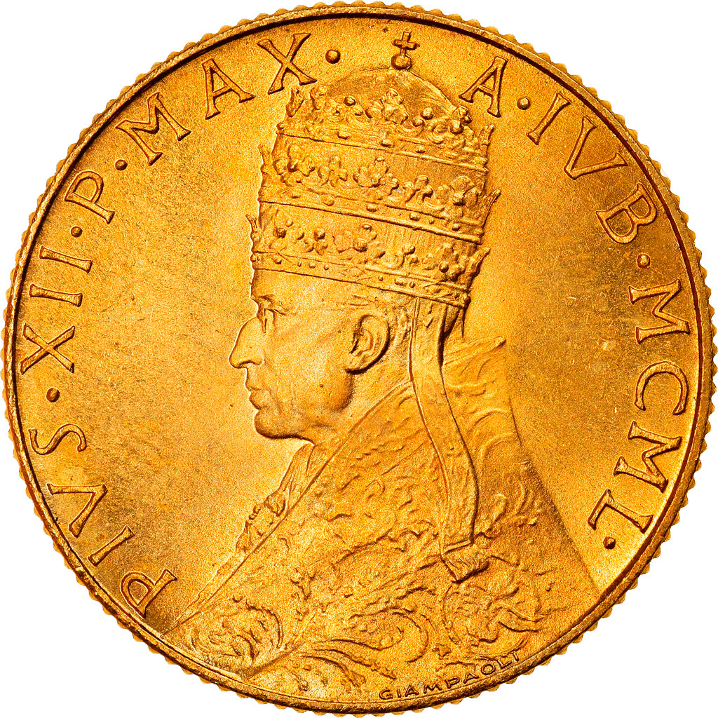 Moneta, CITTÀ DEL VATICANO, Pius XII, 100 Lire, 1950, FDC, Oro, KM:48