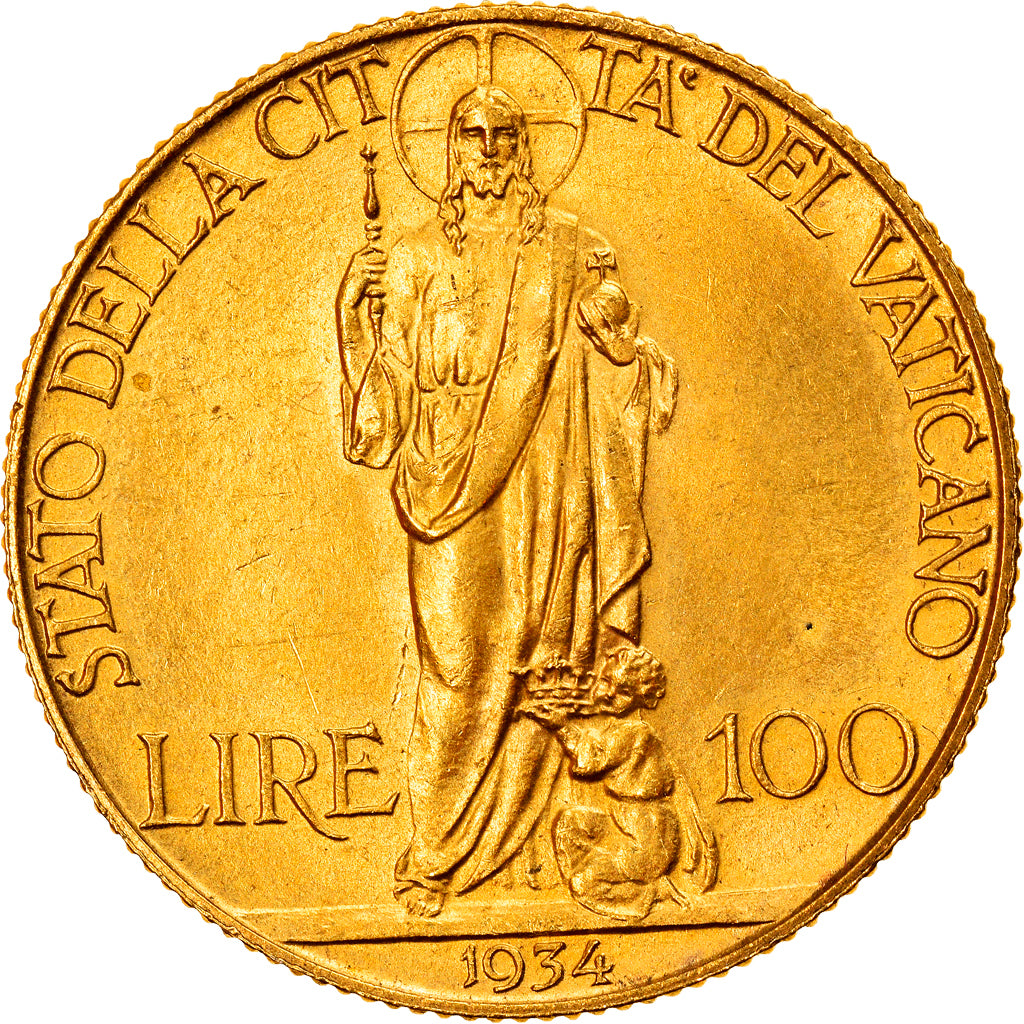 Monnaie, Cité du Vatican, Pius XI, 100 Lire, 1934, Roma, SPL+, Or, KM:9