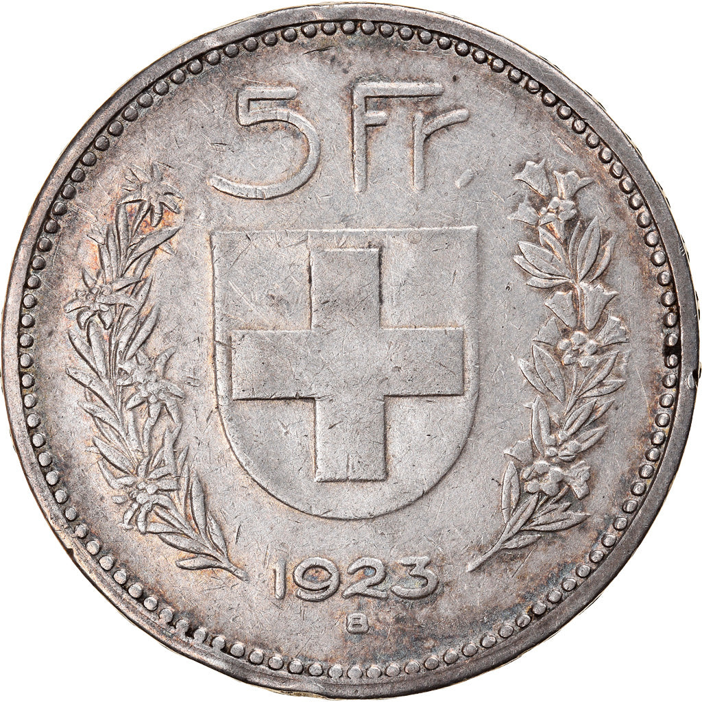 Coin, Switzerland, 5 Francs, 1923, Bern, EF(40-45), Silver, KM:37