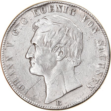 Coin, German States, SAXONY-ALBERTINE, Johann, Thaler, 1871, Dresde, VF(30-35)