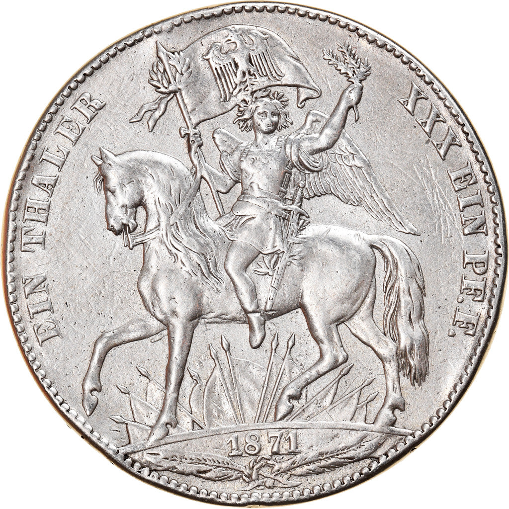 Coin, German States, SAXONY-ALBERTINE, Johann, Thaler, 1871, Dresde, VF(30-35)