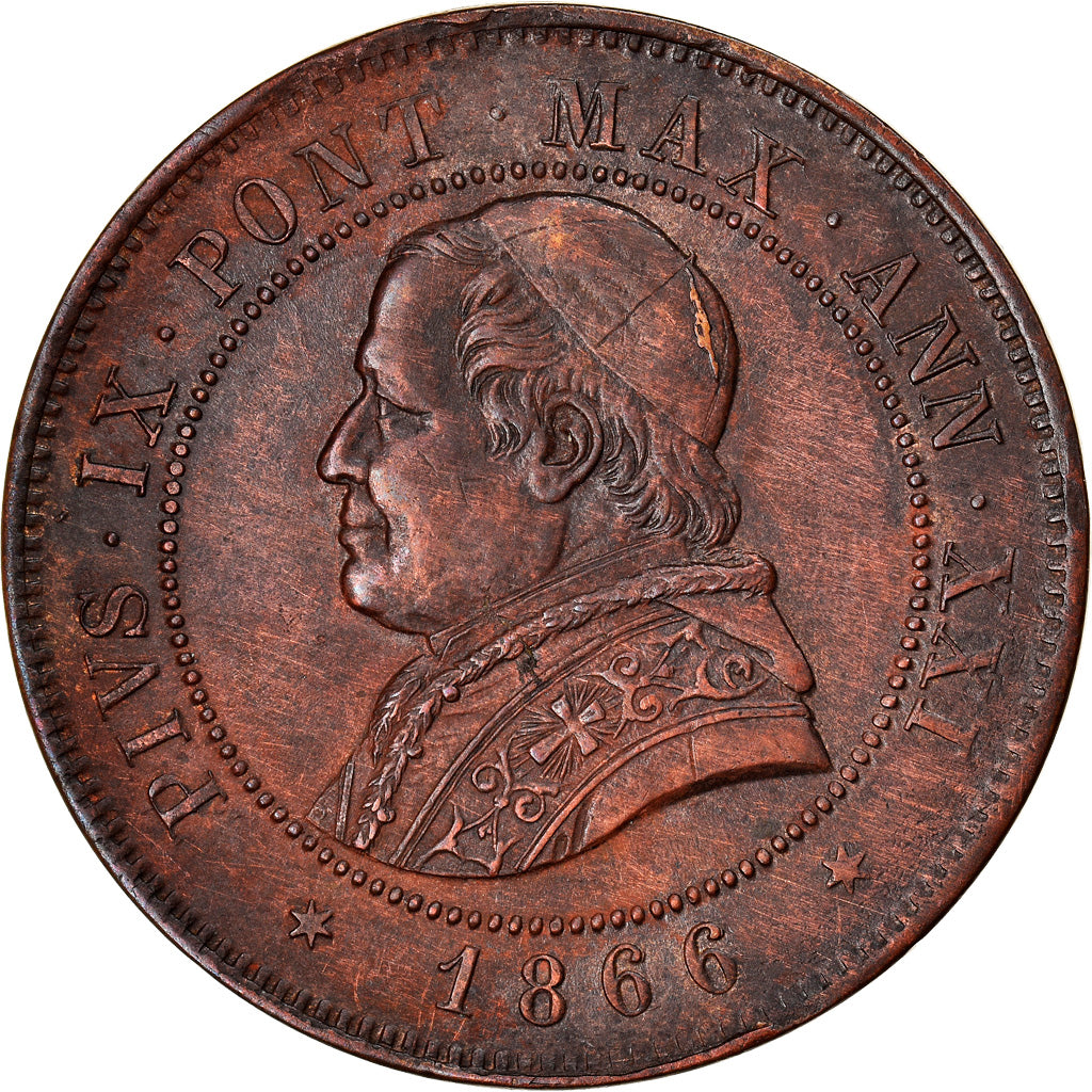 Coin, ITALIAN STATES, PAPAL STATES, Pius IX, 4 Soldi, 20 Centesimi, 1866, Roma
