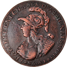 Coin, France, Six blancs de Montagny, 2 Sols 6 Deniers, 1791, EF(40-45), Copper