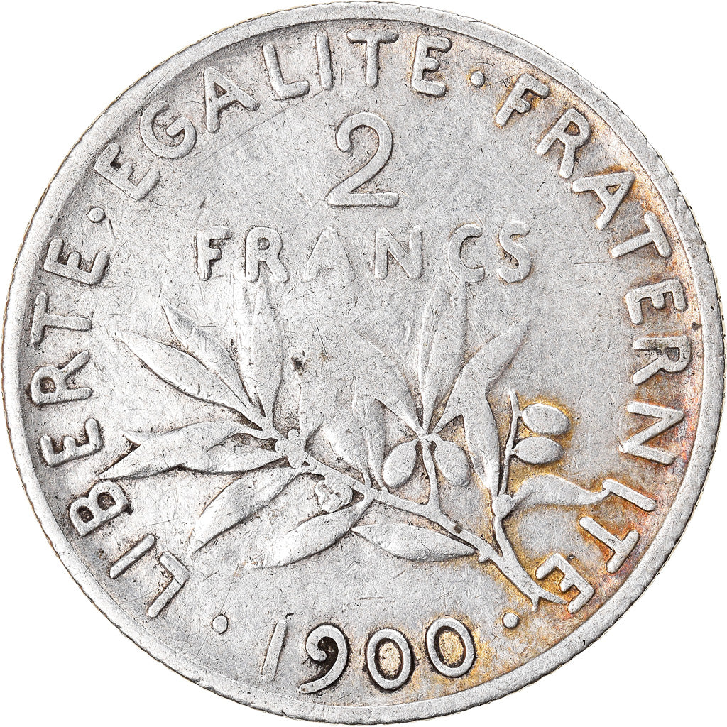 Coin, France, Semeuse, 2 Francs, 1900, Paris, VF(20-25), Silver, KM:845.1