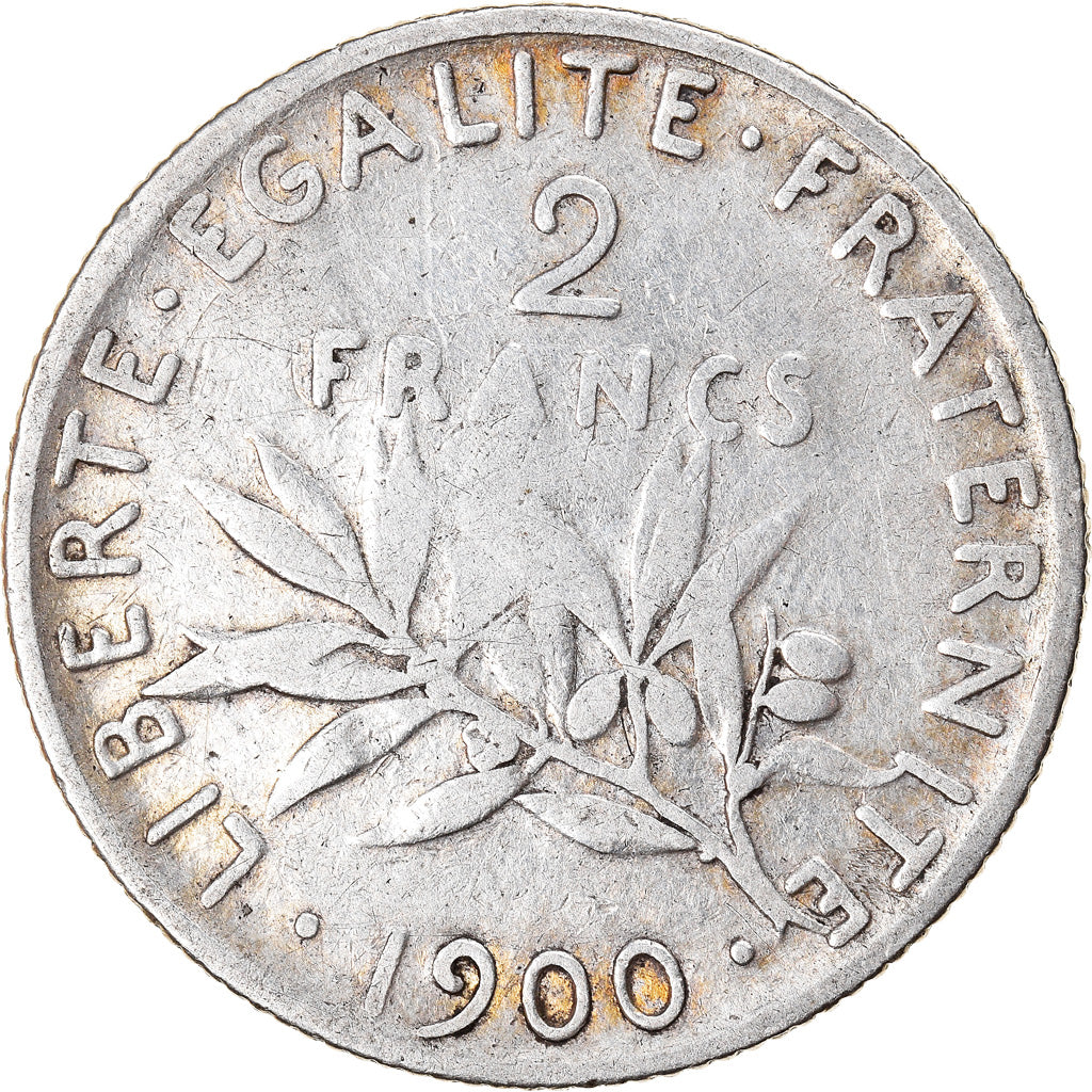 Coin, France, Semeuse, 2 Francs, 1900, Paris, VF(20-25), Silver, KM:845.1