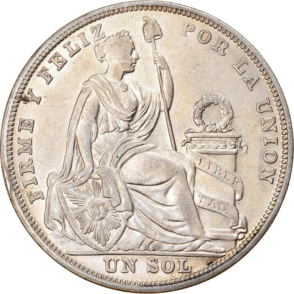 Coin, Peru, Sol, 1926, Philadelphia, AU(55-58), Silver, KM:218.1