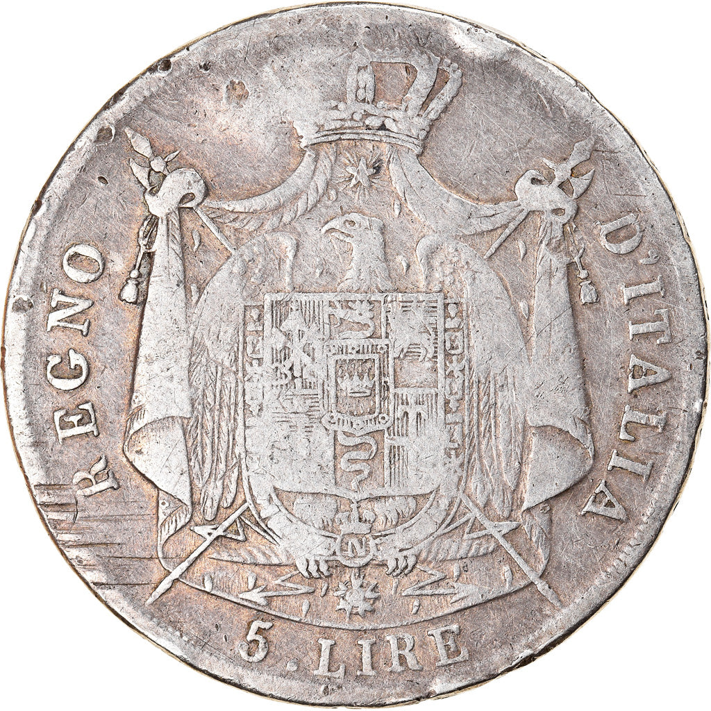 Coin, ITALIAN STATES, KINGDOM OF NAPOLEON, Napoleon I, 5 Lire, 1808, Milan