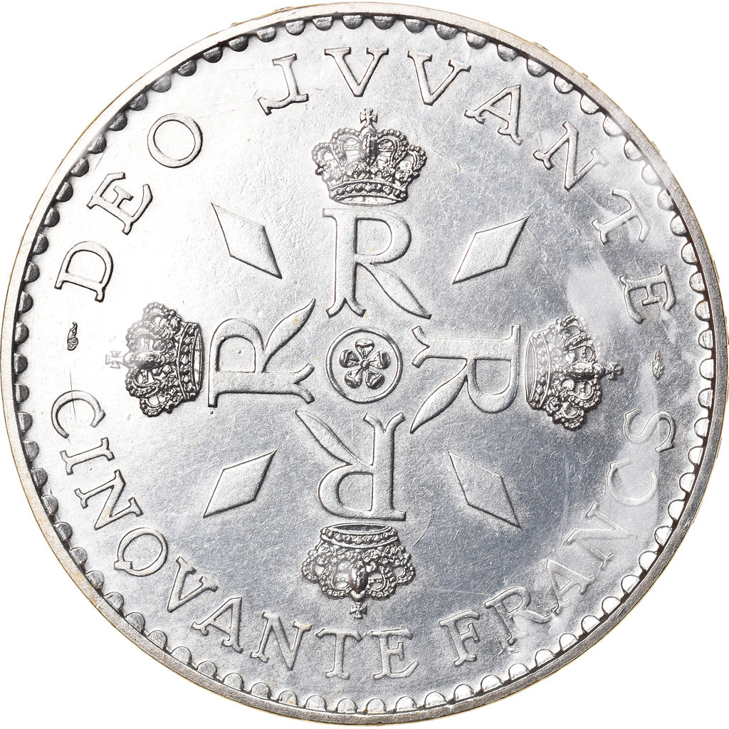 Moeda, Mónaco, 50 Francs, 1974, ENSAIO, MS(63), Prata, KM:E66, Gadoury:MC162
