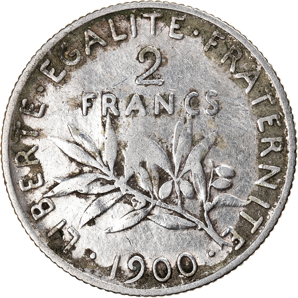 Coin, France, Semeuse, 2 Francs, 1900, Paris, VF(20-25), Silver, KM:845.1