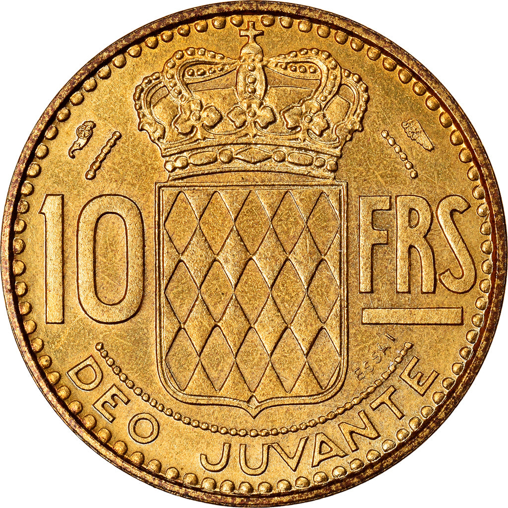 Coin, Monaco, 10 Francs, 1950, MS(65-70), Aluminium-Bronze, KM:E24, Gadoury:139