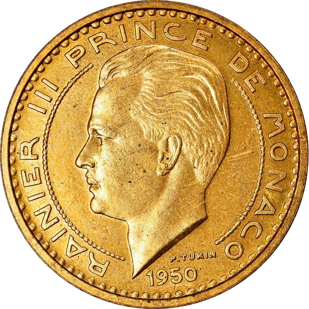 Coin, Monaco, Rainier III, 50 Francs, 1950, Paris, ESSAI, MS(64)