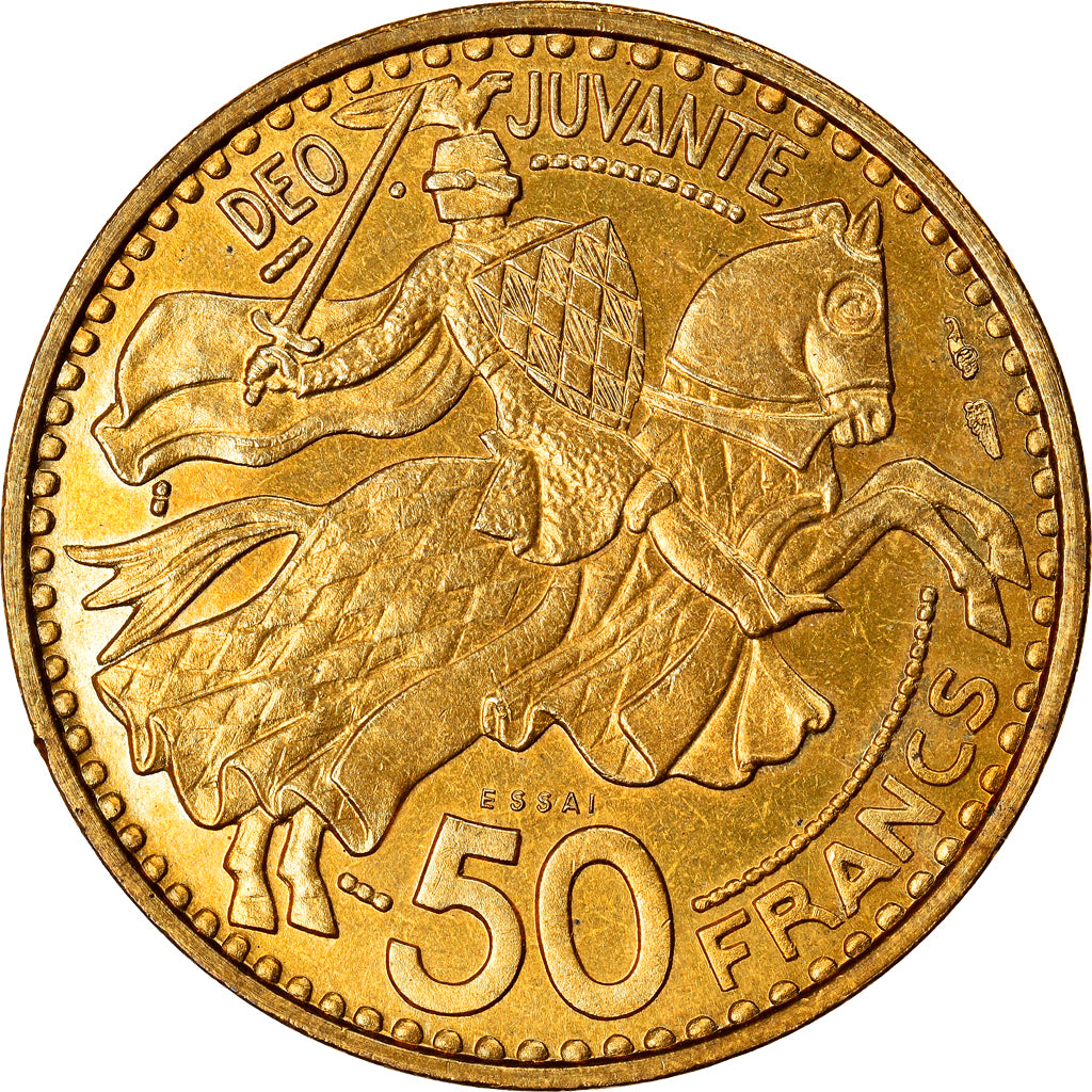 Coin, Monaco, Rainier III, 50 Francs, 1950, Paris, ESSAI, MS(64)