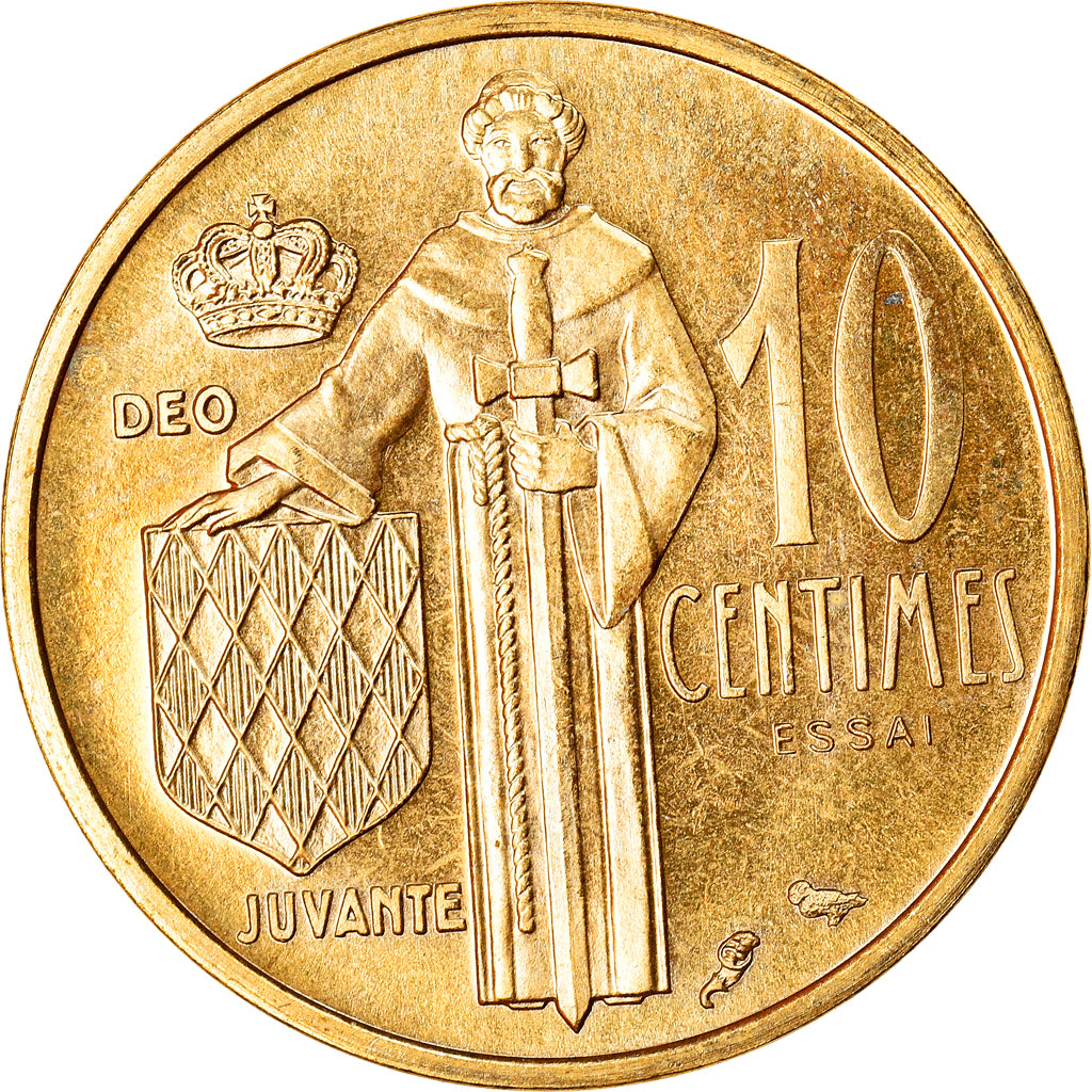 Moeda, Mónaco, Rainier III, 10 Centimes, 1962, Paris, ENSAIO, MS(65-70)