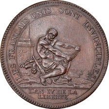 Moneta, Francia, Monneron à l'Hercule, 5 Sols, 1792, SPL-, Bronzo, Brandon:226