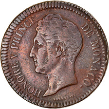 Coin, Monaco, Honore V, Decime, 1838, Monaco, VF(20-25), Copper, KM:97.1