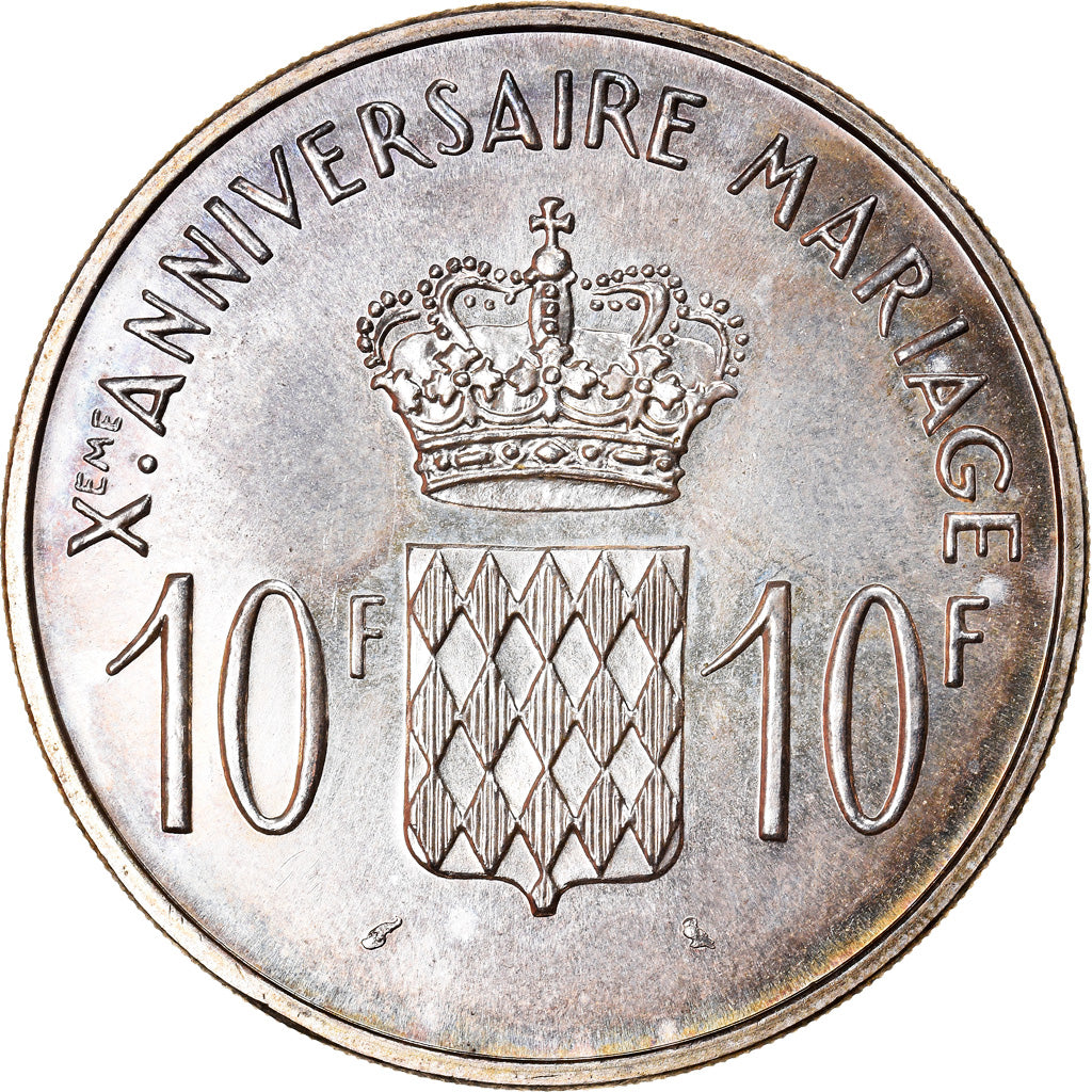 Coin, Monaco, 10 Francs, 1966, MS(63), Silver, KM:M1, Gadoury:MC 154