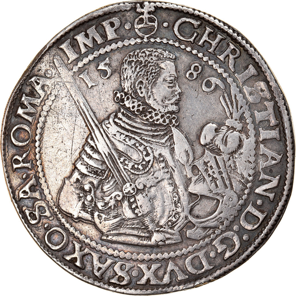 German States, SAXONY-ALBERTINE, Christian, Thaler, 1586, Dresden, Silver