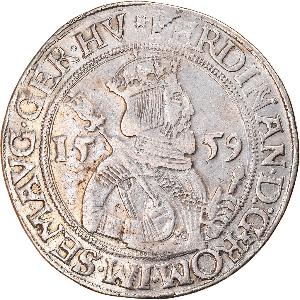 Coin, Austria, Ferdinand I, Thaler, 1559, Very rare, EF(40-45), Silver
