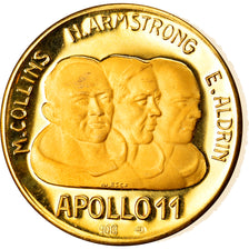 Italy, Medal, Apollo 11, Le Premier Homme sur la Lune, 1969, MS(63), Gold