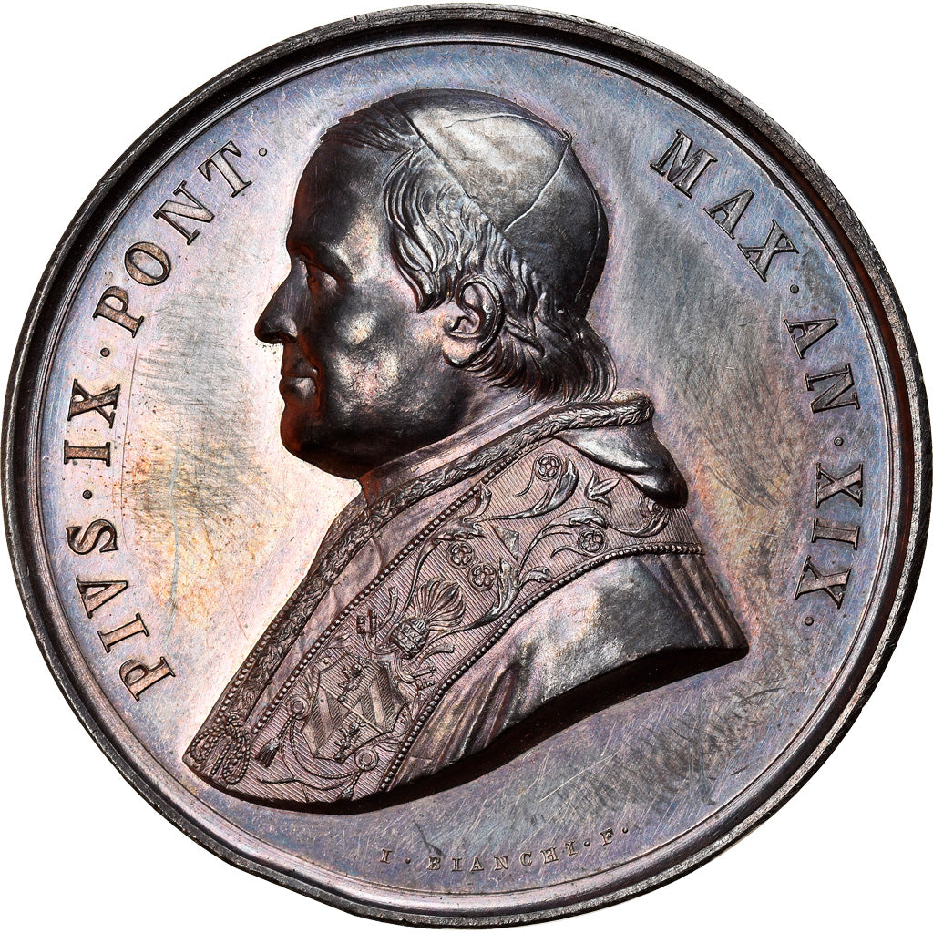 Vatican, Medal, Arc Vespasian, PIVS IX, 1854, Bianchi, MS(63), Silver