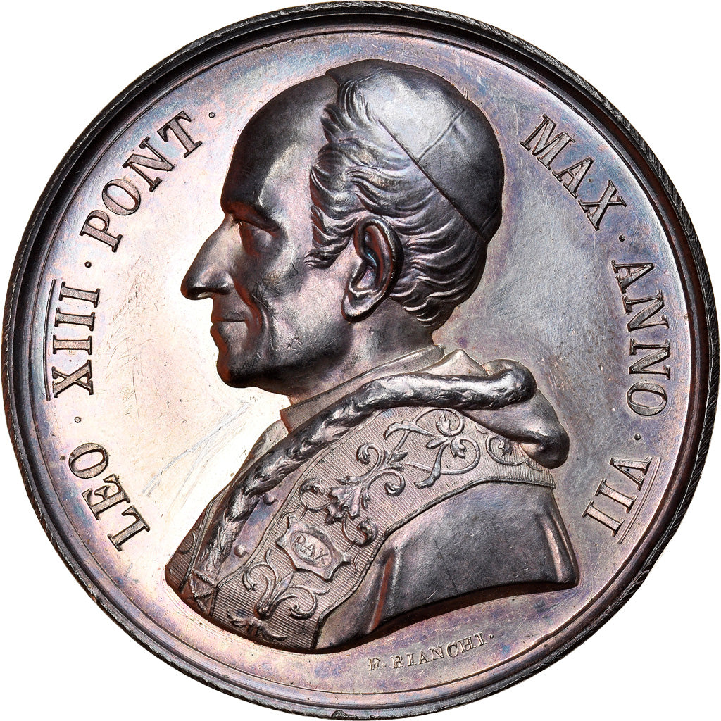 Vatican, Medal, Leo XIII, Basilica, Religions & beliefs, 1884, Bianchi, MS(64)