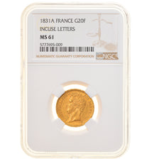 Moneta, Francja, Louis-Philippe, 20 Francs, 1831, Paris, NGC, MS61, MS(60-62)