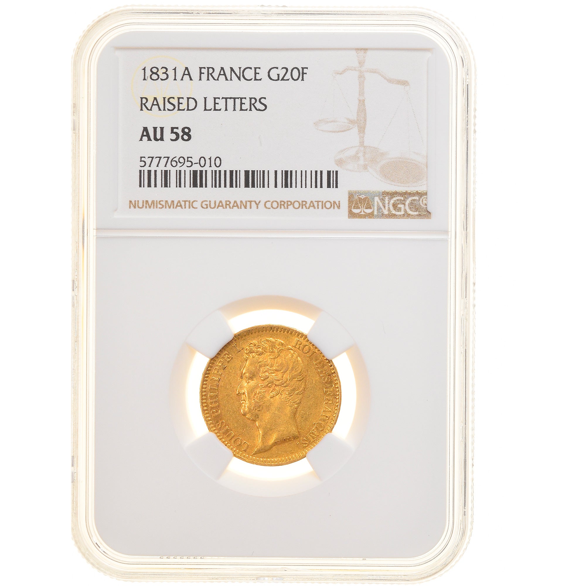 Munten, Frankrijk, Louis-Philippe, 20 Francs, 1831, Paris, NGC, AU58, PR, Goud
