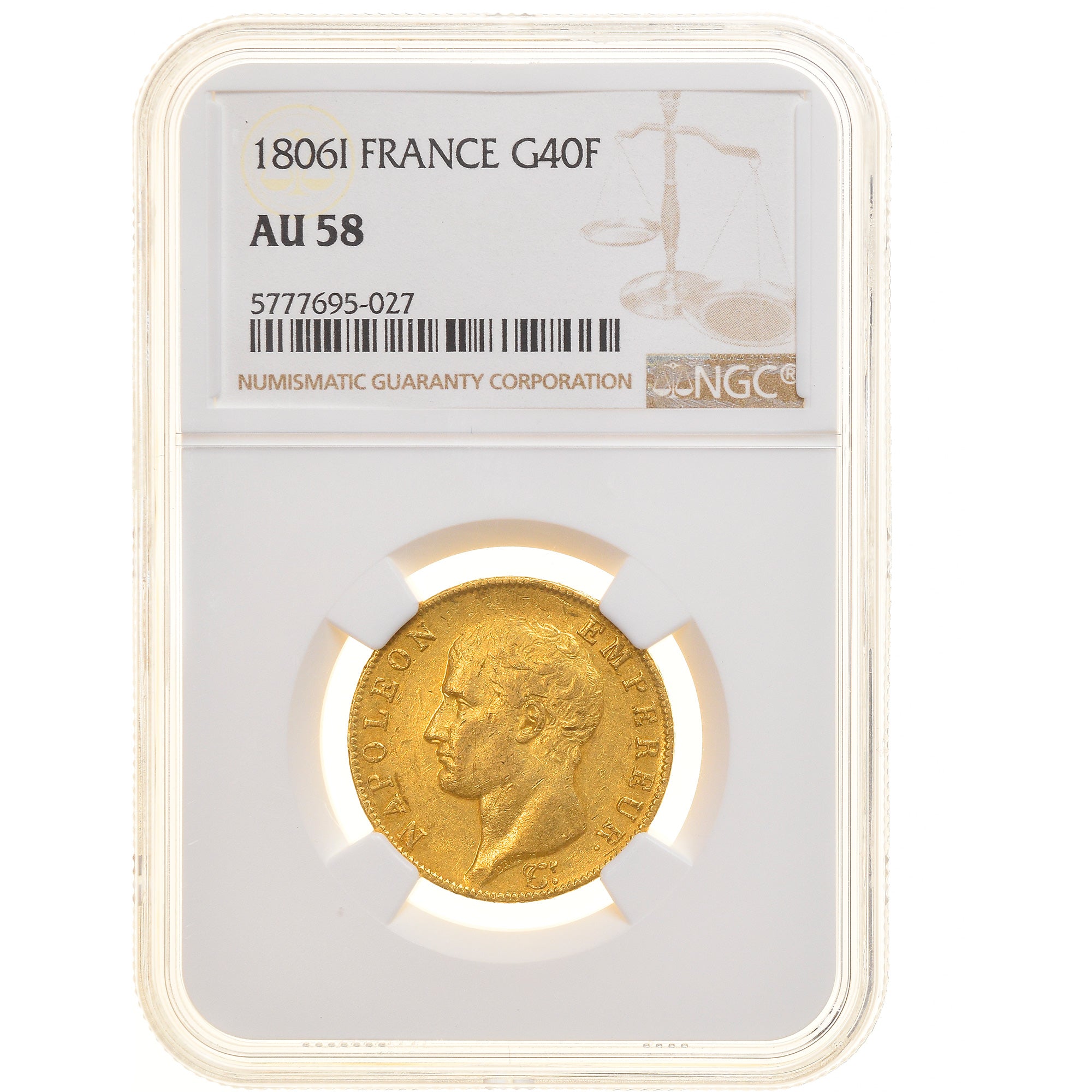 Monnaie, France, Napoléon I, 40 Francs, 1806, Limoges, NGC, AU58, SUP, Or