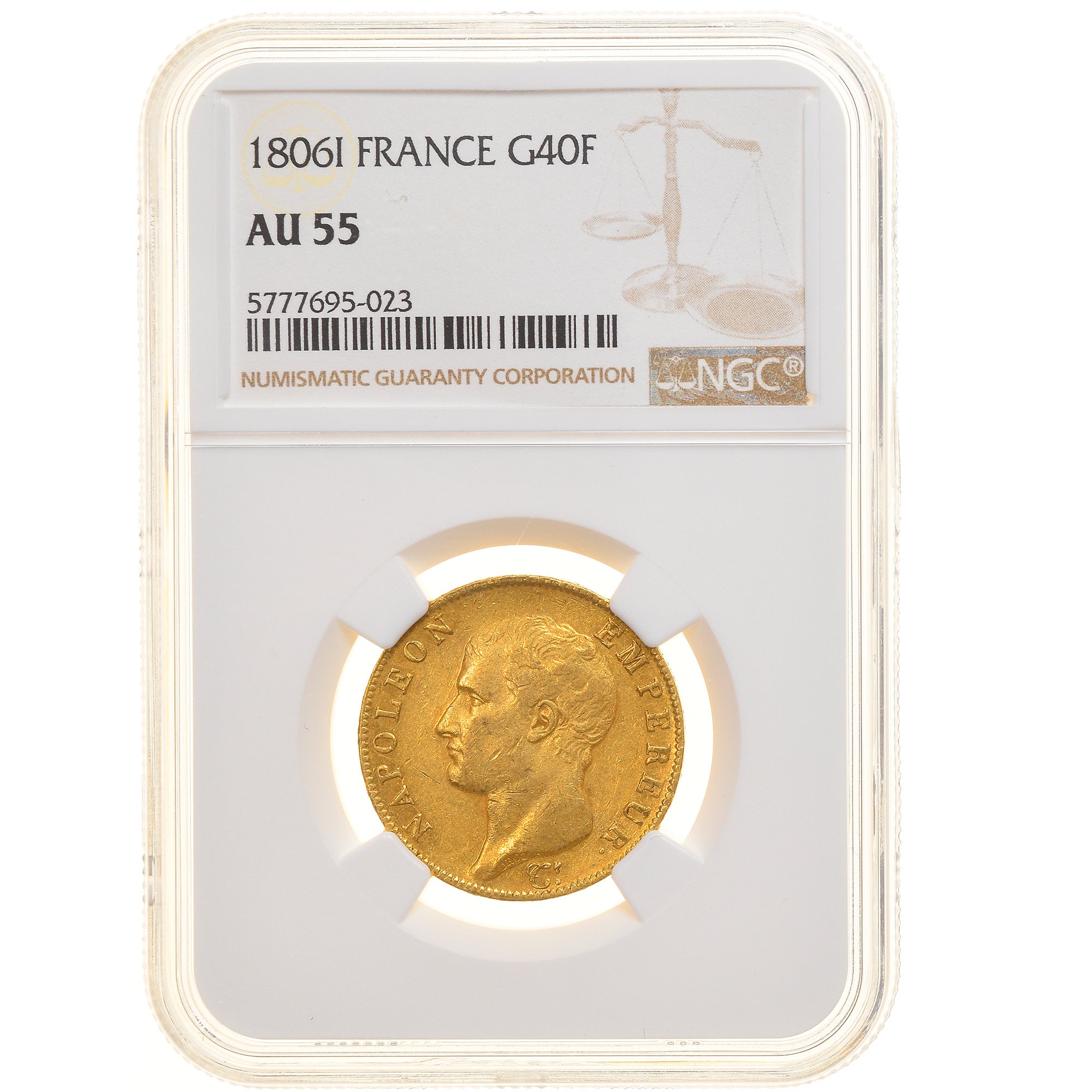 Monnaie, France, Napoléon I, 40 Francs, 1806, Limoges, NGC, AU55, SUP, Or