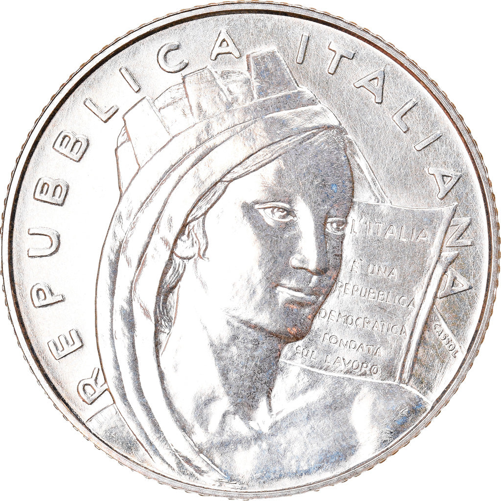Italy, 5 Euro, 2008, Rome, MS(65-70), Silver, KM:281