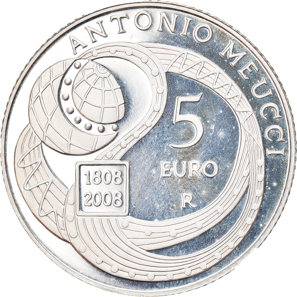 Italy, 5 Euro, 2008, Rome, Proof, MS(65-70), Silver, KM:326