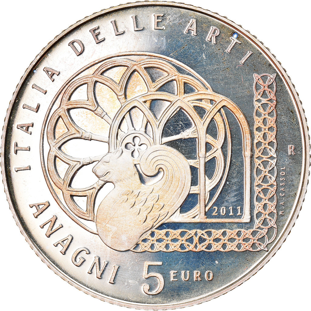 Italy, 5 Euro, 2011, Rome, Proof, MS(65-70), Silver, KM:345