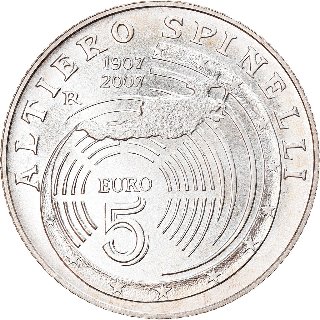Italy, 5 Euro, 2007, Rome, MS(65-70), Silver, KM:293