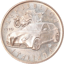 Italy, 5 Euro, 2010, Rome, MS(65-70), Silver, KM:329