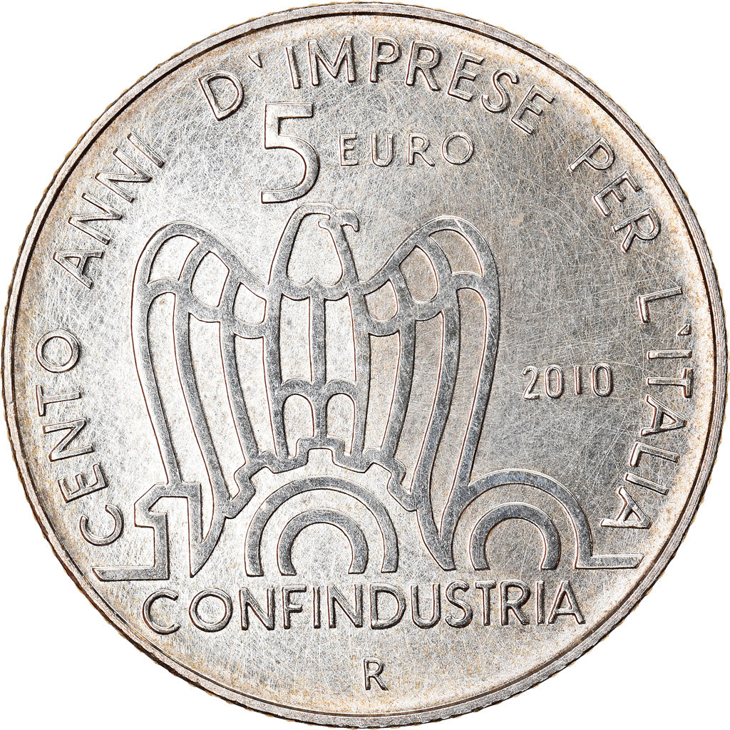 Italy, 5 Euro, 2010, Rome, MS(65-70), Silver, KM:330