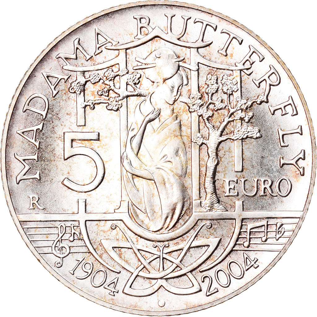 Italy, 5 Euro, 2004, Rome, MS(65-70), Silver, KM:239