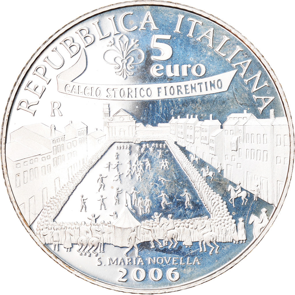 Italy, 5 Euro, 2006, Rome, Proof, MS(65-70), Silver, KM:282
