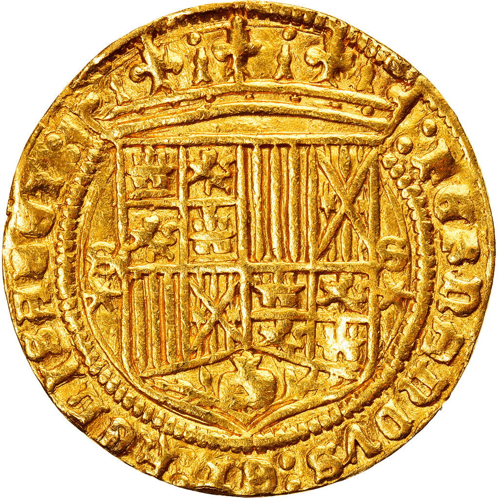 Coin, Spain, Catholics kings, Excelente, Circa 1497, Seville, VF(20-25), Gold