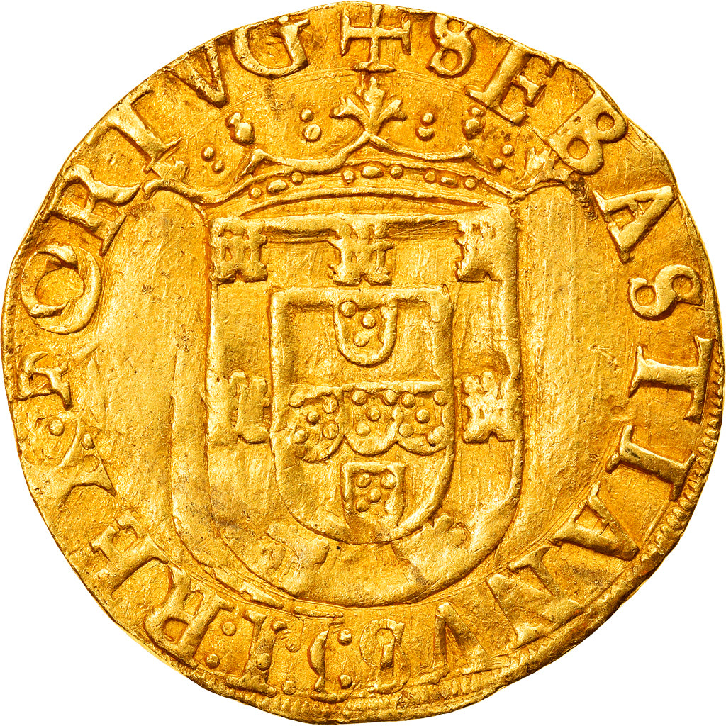 Moneta, Portugal, Sebastião, Cruzado (500 Reis), Lisbon, AU(55-58), Złoto
