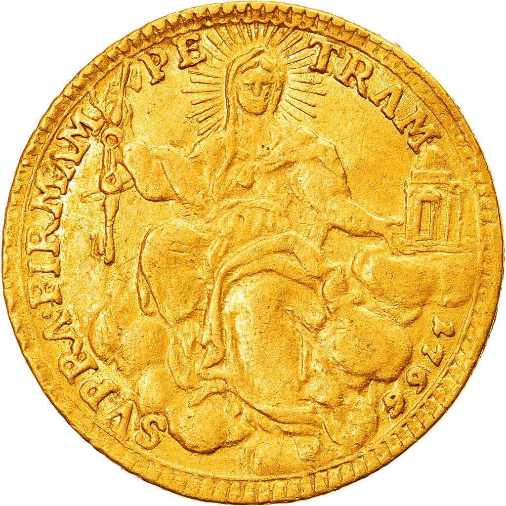 Moneta, STATI ITALIANI, PAPAL STATES, Clement XIII, Zecchino, 1766, Roma, BB